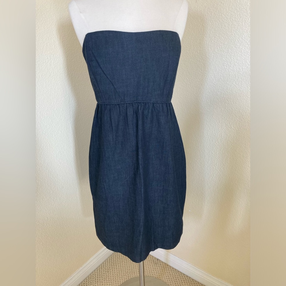 NWT GAP dark denim strapless dress Size  6